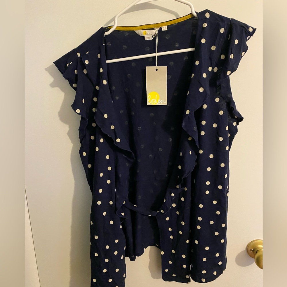 Boden Wrap V-Neck Blouse Size 12 NWT